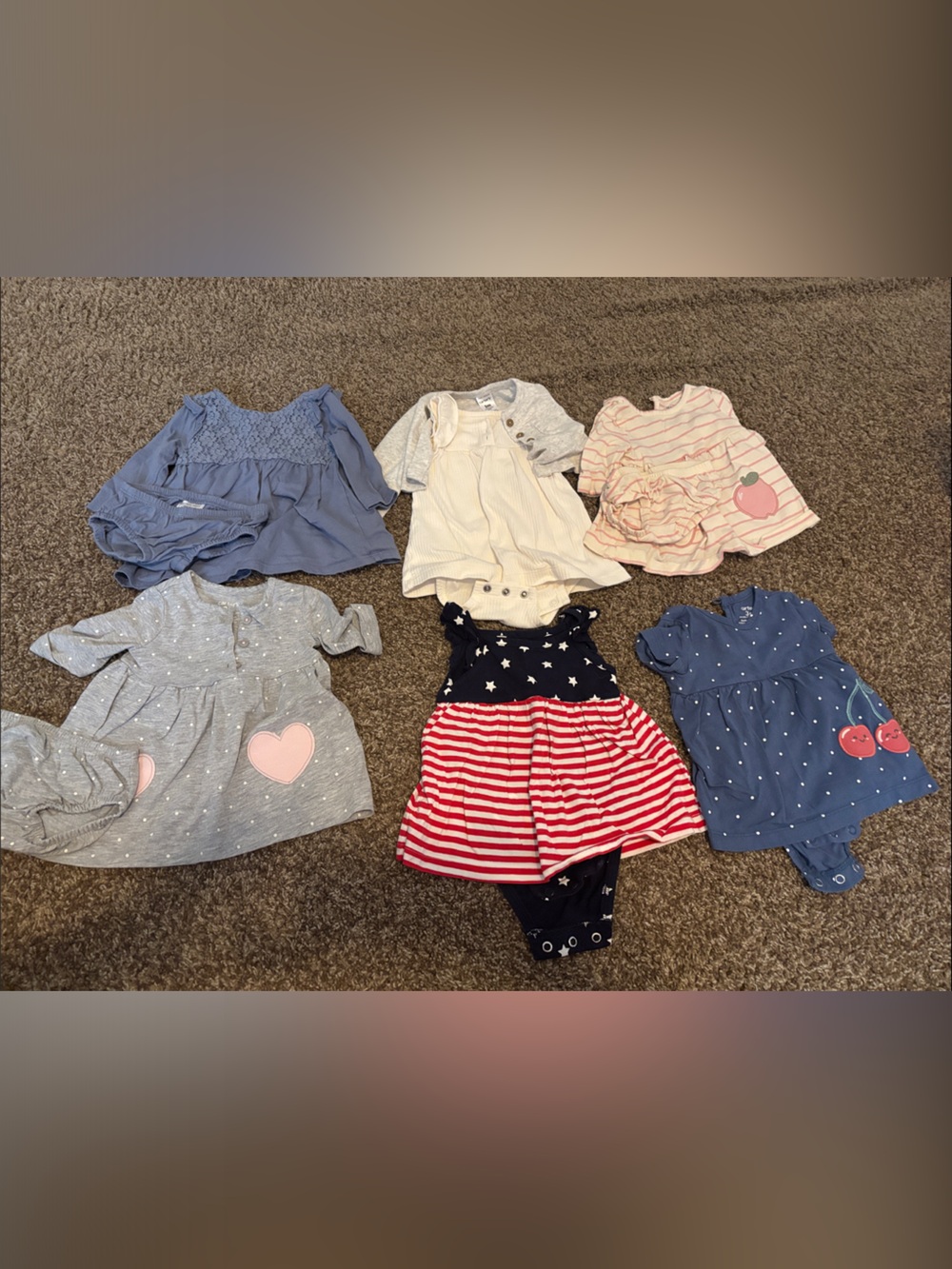 Baby Girls Mixed Outfit Bundle - Hearts, Stars & Stripes